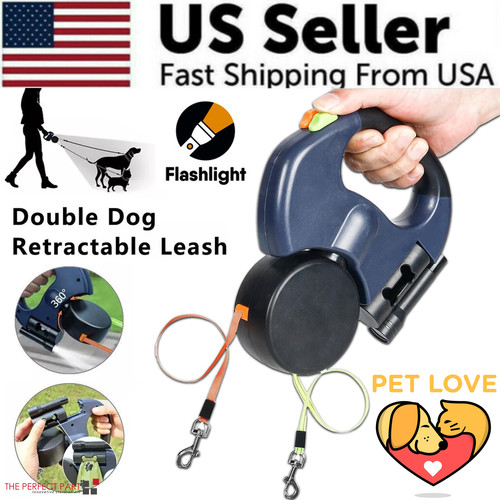 Dual pet leash retractable - pet,